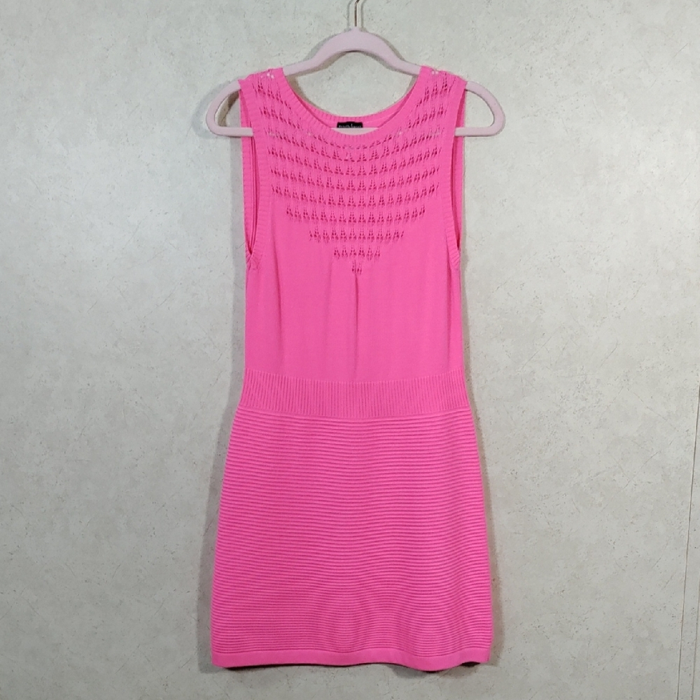 5132 Nanette Lepore hot pink sleeveless sweater dress M